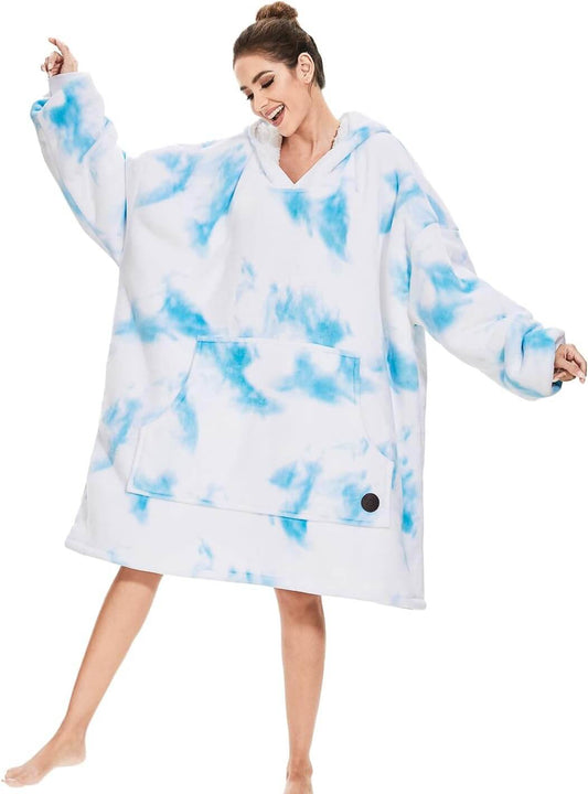 Tie-dye Skyblue Blanket Hoodie