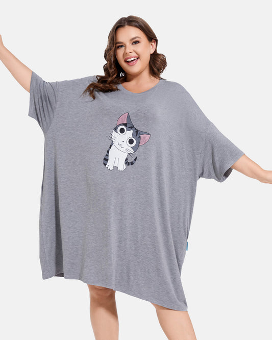 Three Poodle Grey Cat Sleep Tee