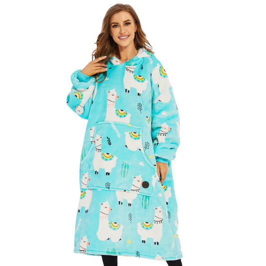 Alpaca Extra-Long Blanket Hoodie