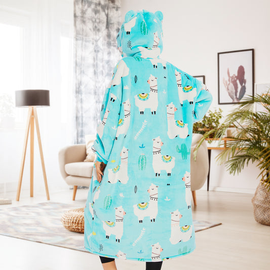 Alpaca Extra-Long Blanket Hoodie