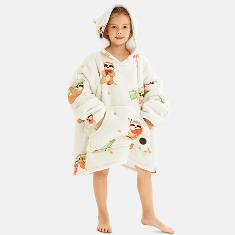 Sloth Wearable Blanket Hoodie for Kids