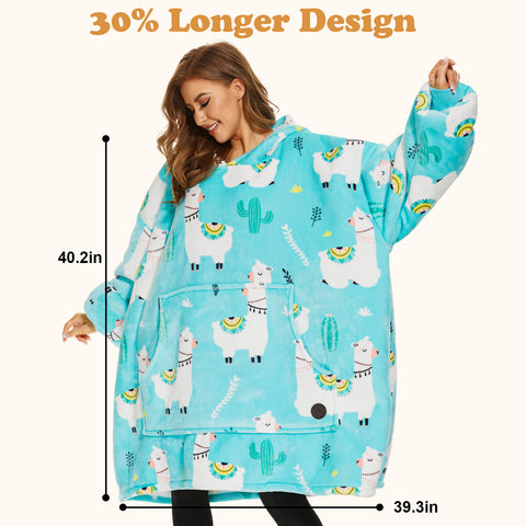 Alpaca Wearable Blanket Hoodie for Adults