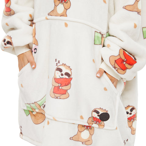 Sloth Wearable Blanket Hoodie for Adults