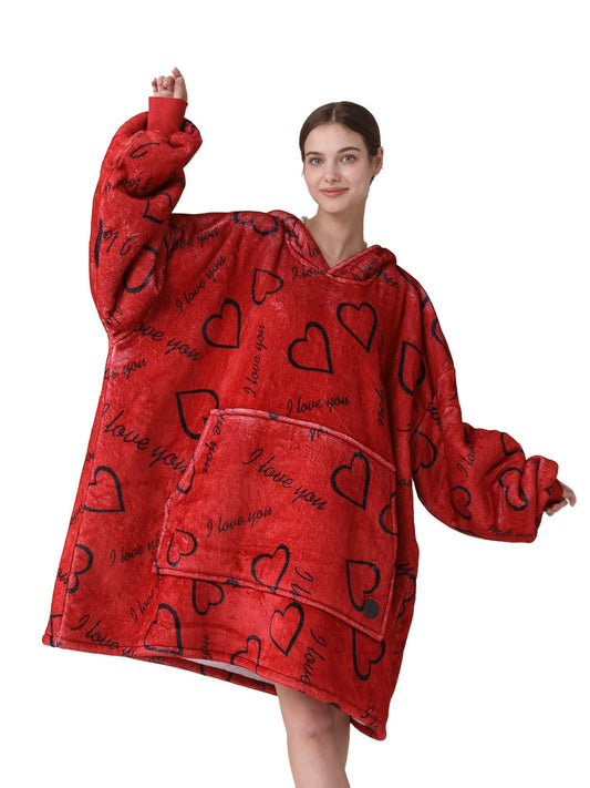 Love Heart Blanket Hoodie