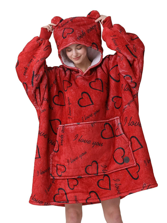 Love Heart Blanket Hoodie