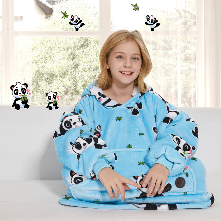 adult blanket hoodie with printed pattern