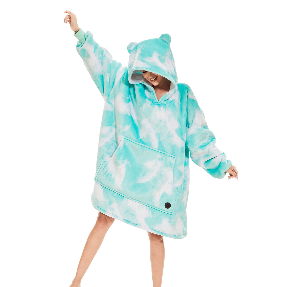 Tie-Dye Green Blanket Hoodie