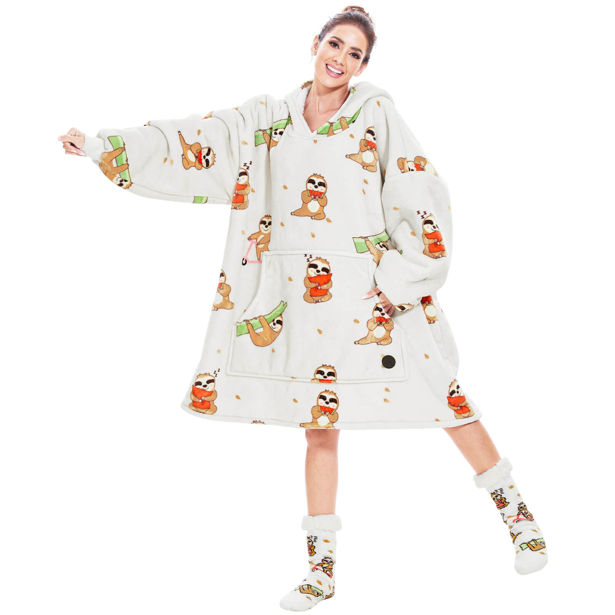 Sloth Blanket Hoodie & Socks Bundle