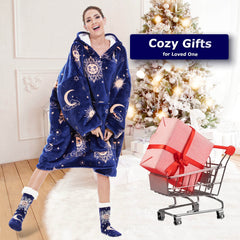 Starry Night Blanket Hoodie & Socks Bundle