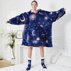 Starry Night Blanket Hoodie & Socks Bundle