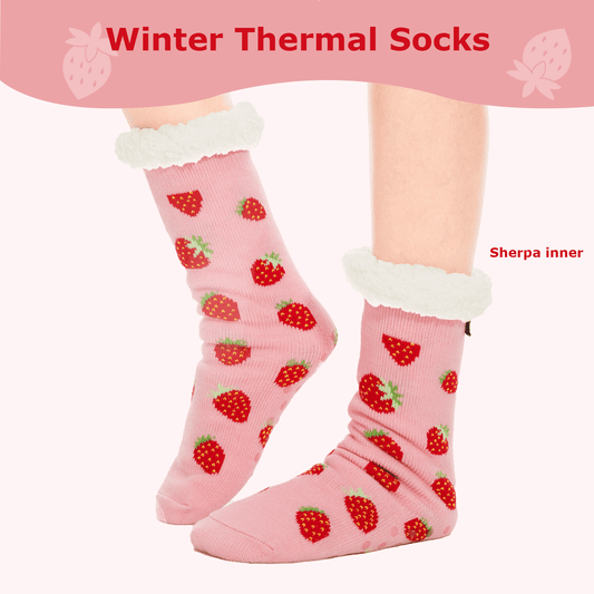 Strawberry Sherpa Socks