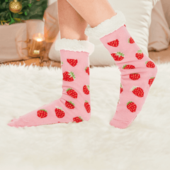 Strawberry Sherpa Socks