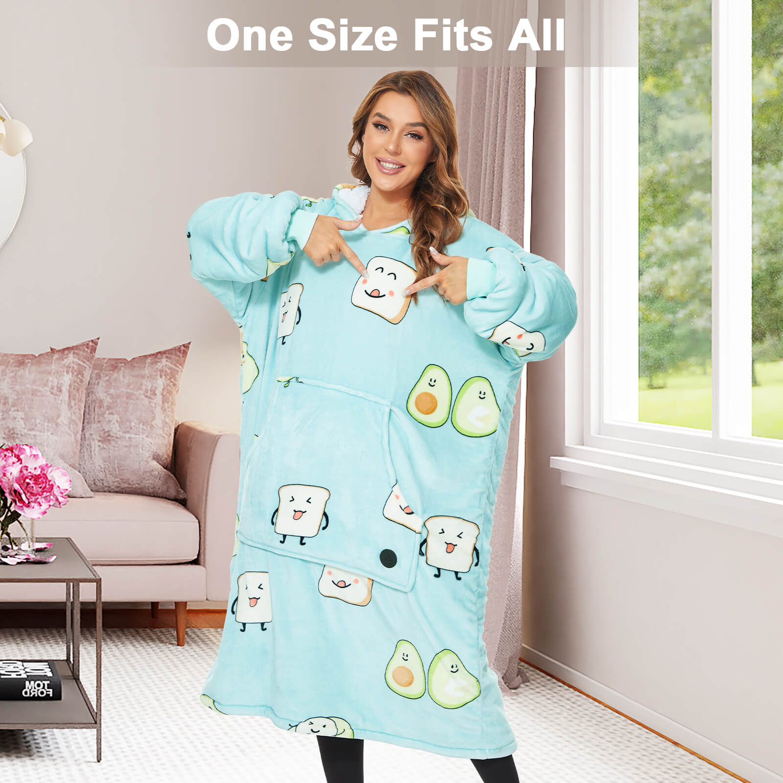 Avocado Extra-Long Blanket Hoodie – THREE POODLE