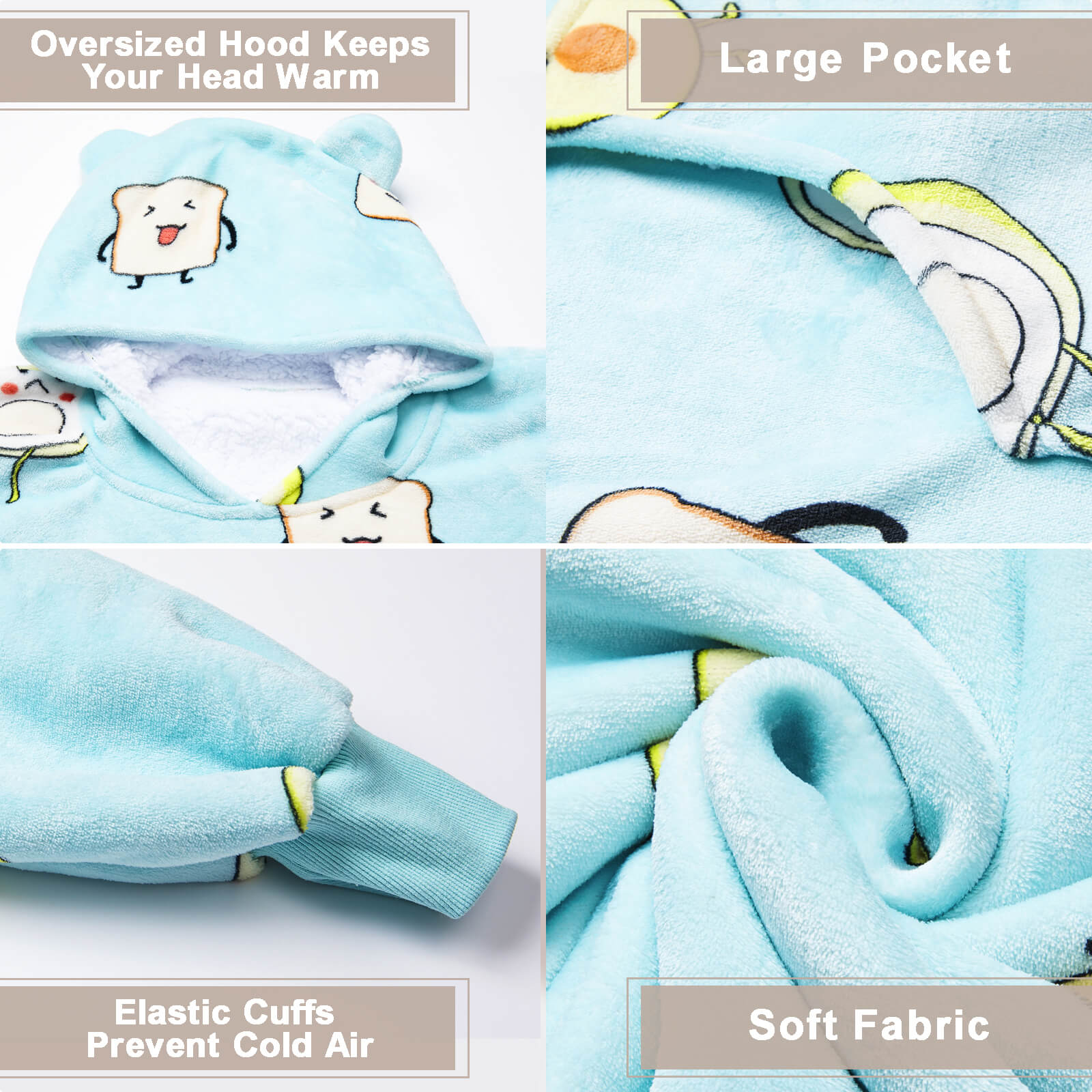 Avocado Extra-Long Blanket Hoodie – THREE POODLE