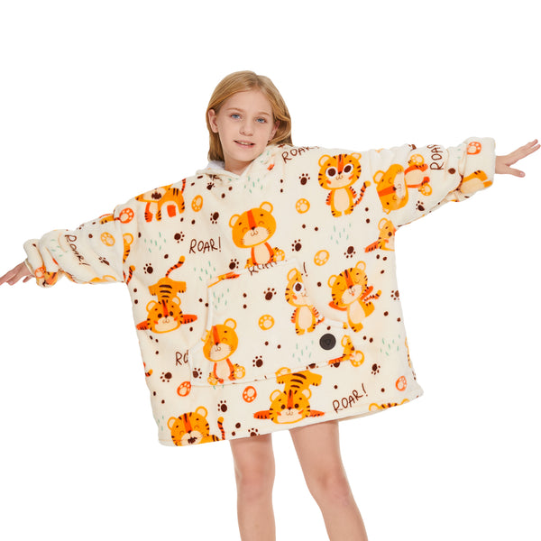 Roar Tiger Wearable Blanket Hoodie for Kids