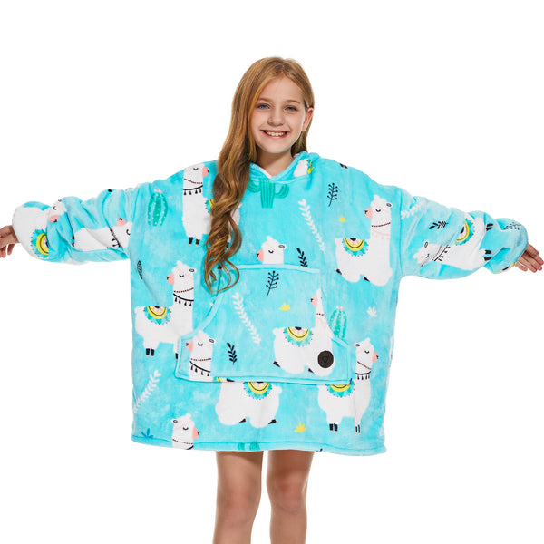 Alpaca Wearable Blanket Hoodie for Kids