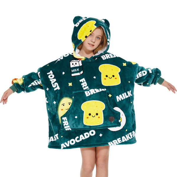 Milk Avocado Wearable Blanket Hoodie for Kids