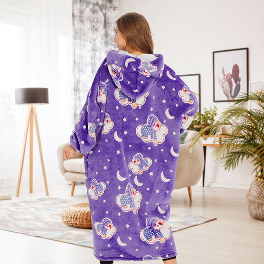 Luminous Sloth Extra-Long Blanket Hoodie