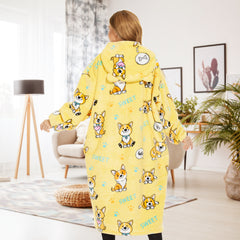 Corgi Extra-Long Blanket Hoodie