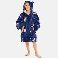 Star and Moon Wearable Blanket Hoodie for Kids