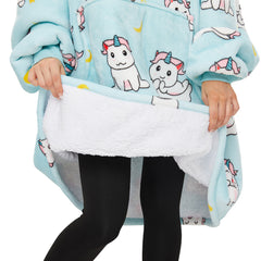 Unicorn Wearable Blanket Hoodie for Adults