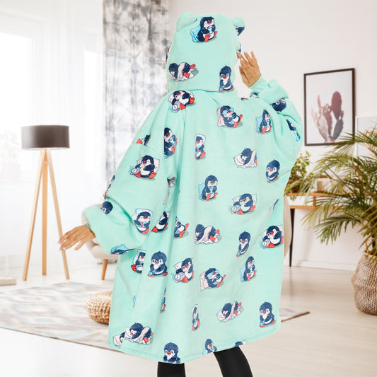 Penguin Wearable Blanket Hoodie for Adults