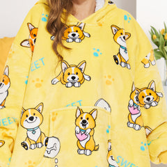 Corgi Extra-Long Blanket Hoodie