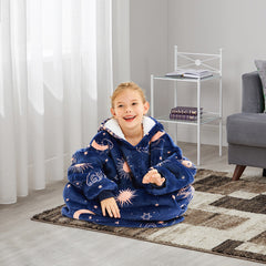 Star and Moon Wearable Blanket Hoodie for Kids