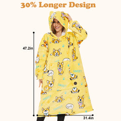 Corgi Extra-Long Blanket Hoodie