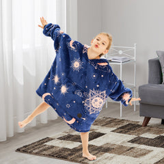 Star and Moon Wearable Blanket Hoodie for Kids