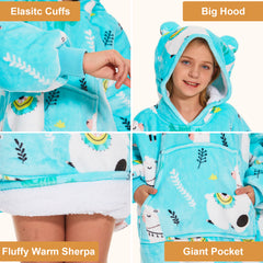 Alpaca Wearable Blanket Hoodie for Kids