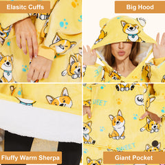 Corgi Extra-Long Blanket Hoodie