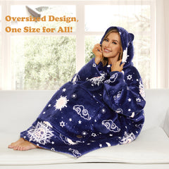 Luminous Starry Night Blanket Hoodie