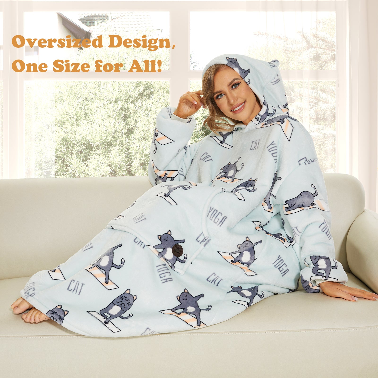 Hoodie Blanket Oodie Oversized Hoodie Hoodie Things Oodie Yoga Cat