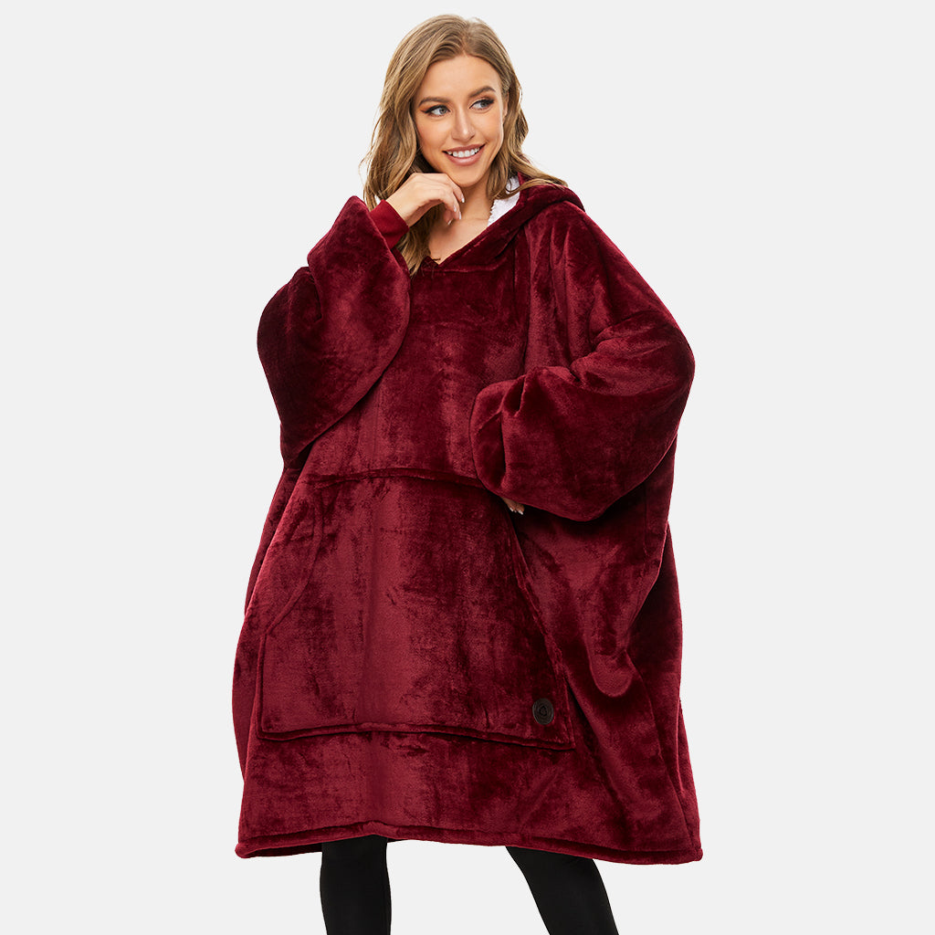 Burgundy Blanket Hoodie