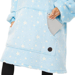 Luminous Blue Blanket Hoodie