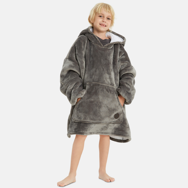 Grey Wearable Blanket Hoodie for Kids